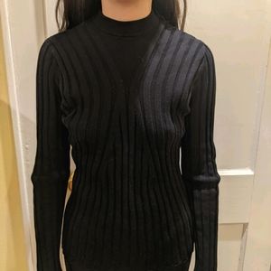 COS Navy Ribbed Sweater Size M